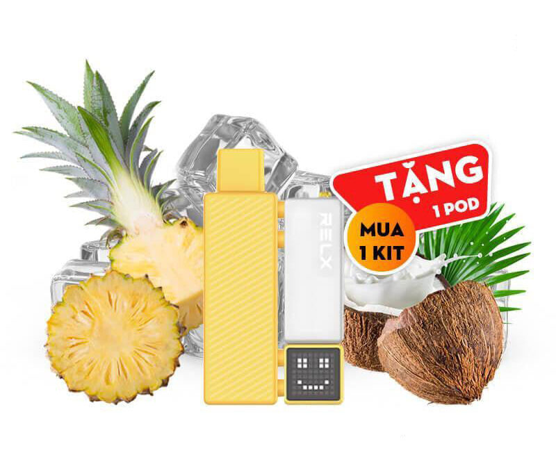 RELX積木電子煙18000puffs煙彈鳳梨椰子口味智能顯示屏