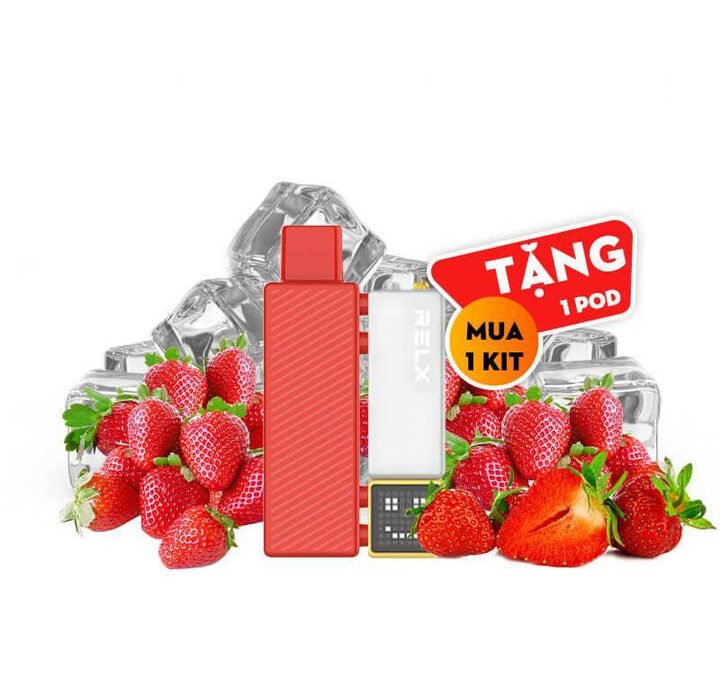 RELX積木電子煙18000puffs煙彈草莓口味智能顯示屏